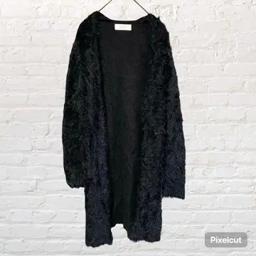 50137 로리즈팜 샤기 롱 가디건 블랙 F 퍼