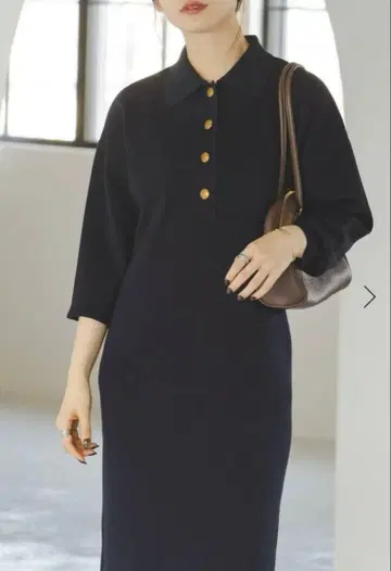 미사용 택 포함 Noble 폴로 니트 원피스 36 네이비