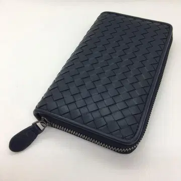 D2 램 가죽 지갑 양가죽 천연 가죽 인트레차트 뜨개질 네이비