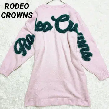 미사용급 로데오 크라운즈 롱 니트 원피스 프리 로고