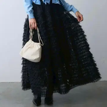 휘핑 튤 캉캉 스커트 블랙 인기 Frene 같은 형태