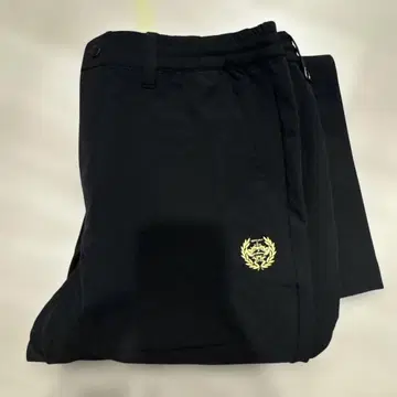 오로비앙코 남성용 블랙 팬츠 로고 자수 포함