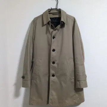 베이지 체스터 코트 퀼팅 안감