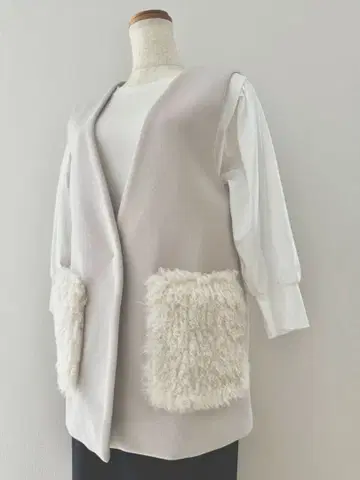 미사용 KOKIA 코키아 푸들 퍼 부착 포켓 성인 베스트