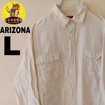 USA 구제 의류 ARIZONA 플란넬 셔츠 L 화이트