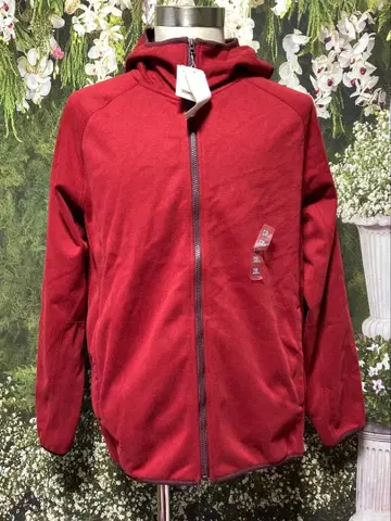 블록 테크 플리스 후드티 (긴팔) 레드 XL 사이즈