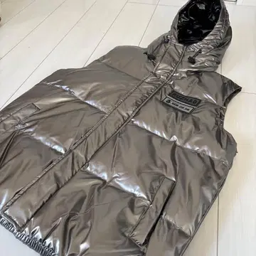 UABONI 구스 다운 베스트 LL 메탈릭 그레이