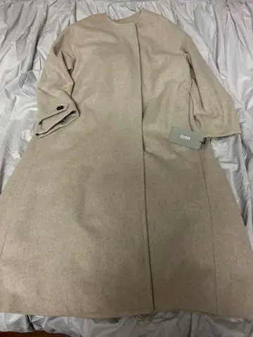 베이지 울 혼방 롱 코트 38