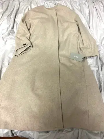 베이지 울 혼방 롱 코트 38