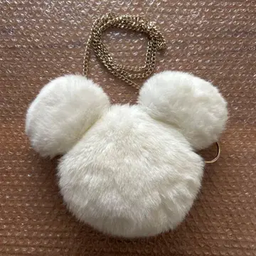 디즈니 숄더백 퍼 브라운 화이트 체인 포함