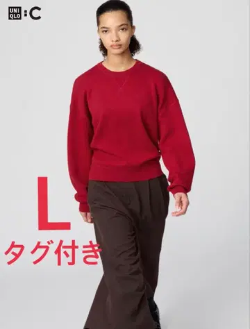 UNIQLO C 유니클로 스무스 코튼 크루넥 스웨터 레드