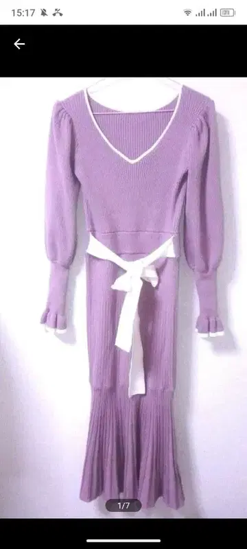 한정 세일 기간! 미아 아름다운 실루엣 머메이드 니트 원피스 라벤더