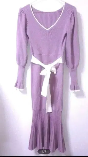 한정 세일 기간! 미아 아름다운 실루엣 머메이드 니트 원피스 라벤더