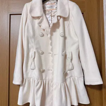 화이트 프릴 롱 코트 리즈리사 코트 리즈리사 리즈메로 콜라보