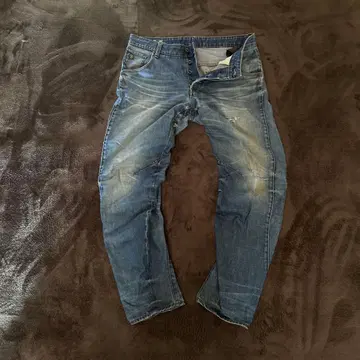 G-STAR RAW 데님 팬츠 입체 재단 버튼 플라이 지스타로우