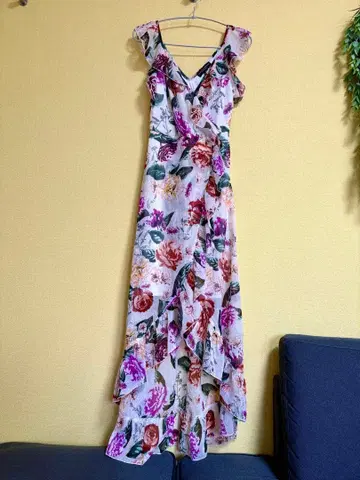 DOROTHY PERKINS 플라워 프린트 슬리브리스 롱 원피스