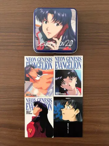 에반게리온 카츠라기 미사토 캔 케이스와 카드 세트