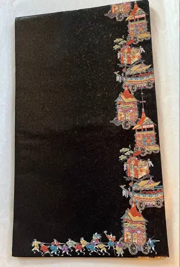 후쿠로 오비 블랙 베이스 수레 패턴 미사용