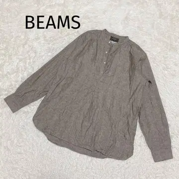 a2119 [빔즈] 린넨 혼방 긴팔 셔츠 풀오버 M 남성용 캐주얼