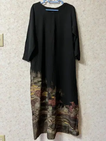 기모노 리메이크 원피스 순수 실크 M 사이즈 포켓 부착