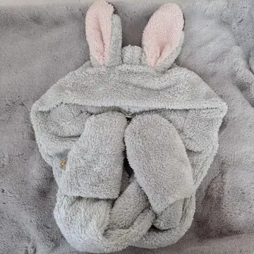 디즈니 주토피아 주디 귀 달린 후드 머플러 복슬복슬