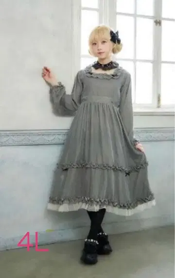 시마무라 호시나 사쿠라코 콜라보 변형 벨로아 원피스 4L 라이트 그레이