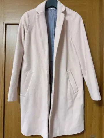 연한 핑크 체스터 코트 여성용 핑크 코트 롱 코트 아우터