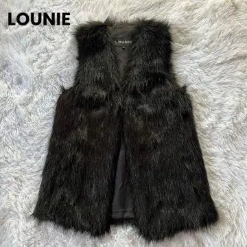 컨디션 최상 LOUNIE 루니 인조 모피 베스트 블랙 Free 사이즈