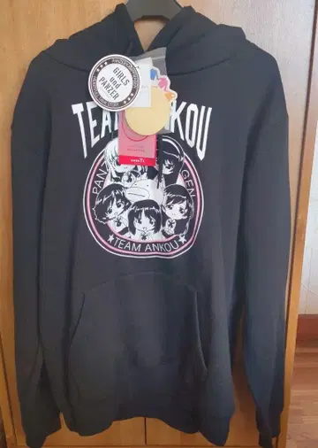 걸즈 앤 판처 시마무라 후드 부착 맨투맨 블랙