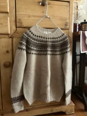 Nor'easterly 페어아일 울 스웨터 베이지 36 노르딕 무늬