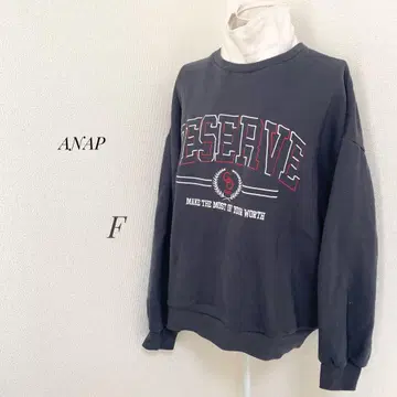 [ ANAP ] 터틀넥 속기모 맨투맨 흑먹색 블랙 ap1662