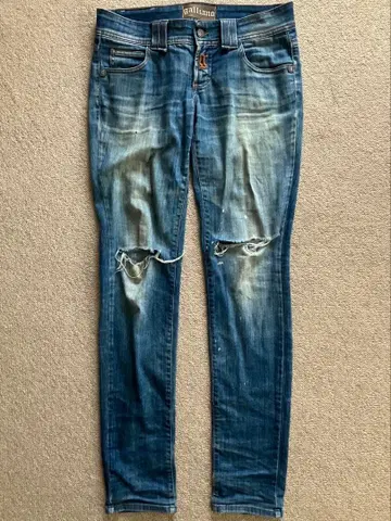 Galliano 스키니 데님 블루