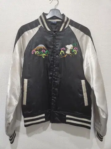 스누피 자수 스카잔 블랙/실버