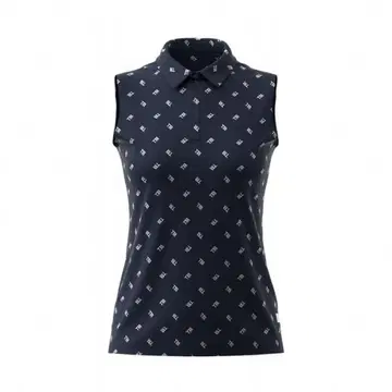 새상품 여성용 XS 네이비 슬리브리스 피케 셔츠 TD125