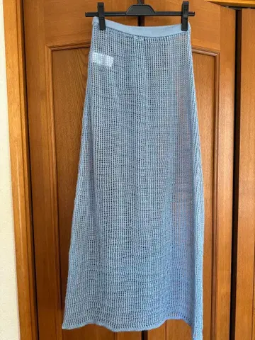 AURALEE 메쉬 롱 스커트 라이트 블루