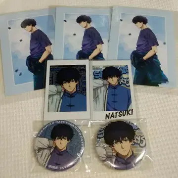 SAKAMOTODAYS 세바 나츠키 캔뱃지 캐릭터 굿즈 브로마이드 세트