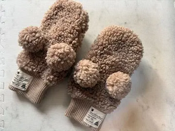 디즈니 리조트 폼폼 포함 장갑 (베이지)