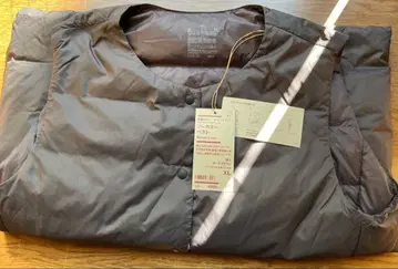 무인양품 XL 다크 브라운 노카라 다운 베스트 새상품