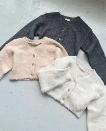 [ 안미르 ] 리본 비쥬 퍼 가디건 [ 가디건 ]