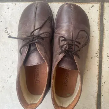 hocco 브라운 가죽 레이스업 슈즈