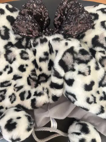 당일 발송 디즈니 팬캡 레오파드 무늬 화이트 미사용