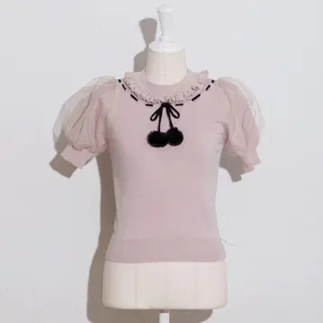 pium 피움 퍼 리본 암워머 니트 핑크