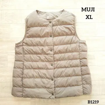 MUJI 무인양품 경량 다운 포켓터블 노카라 베스트 XL