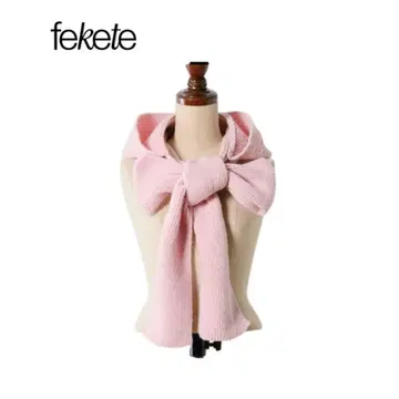 [ fekete ] 라메 후디 머플러 핑크