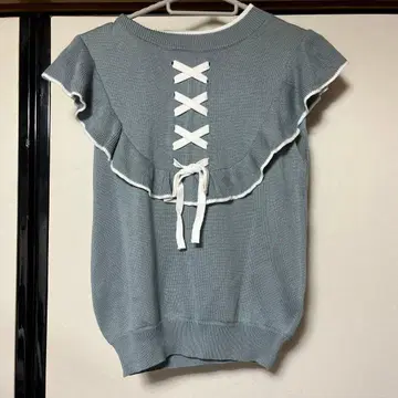 titty&Co. 프릴 리본 니트 반팔 F 사이즈