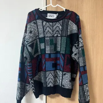 TREND BASICS 기하학 패턴 니트 스웨터