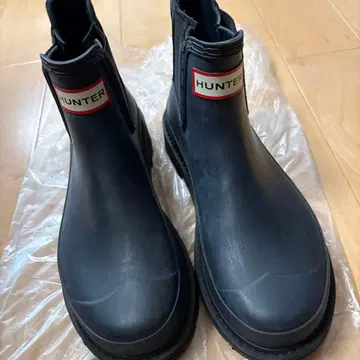 HUNTER 블랙 사이드 고어 부츠 24cm