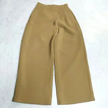 컨디션 최상 슬로브 이에나 오버턱 와이드 팬츠 랩 카멜 38