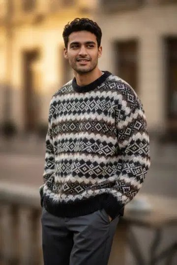 23구 기하학 패턴 니트 스웨터 사이즈 38