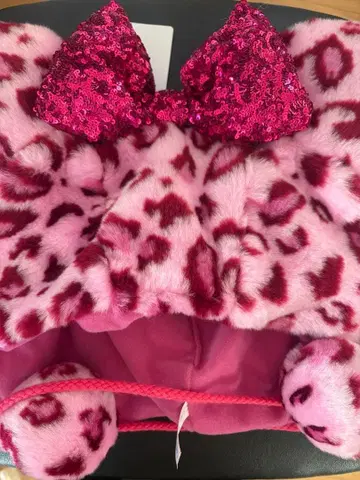 당일 발송 디즈니 팬캡 레오파드 무늬 핑크 미사용 새상품